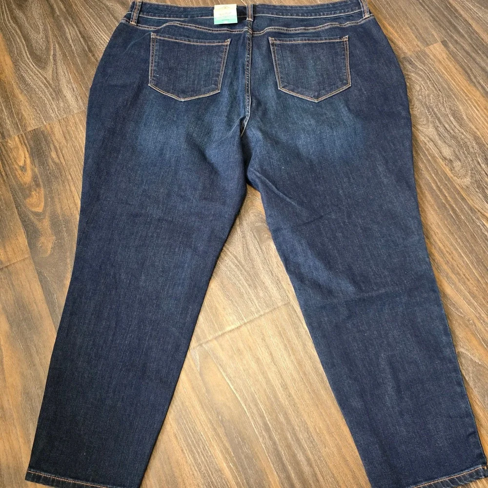 St Johns Bay Skinny Ankle Jeans Womens 22W Dark Wash Secretly‎ Slender Slimming